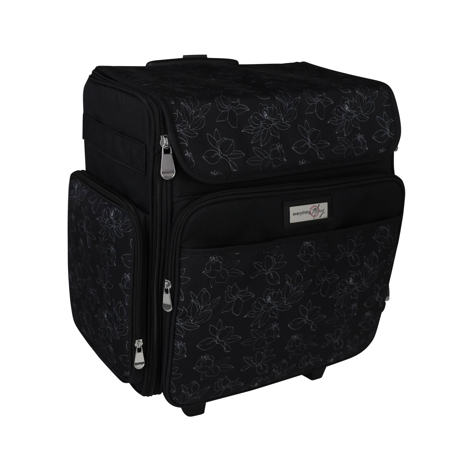Everything Mary Black & White Rolling Craft Bag